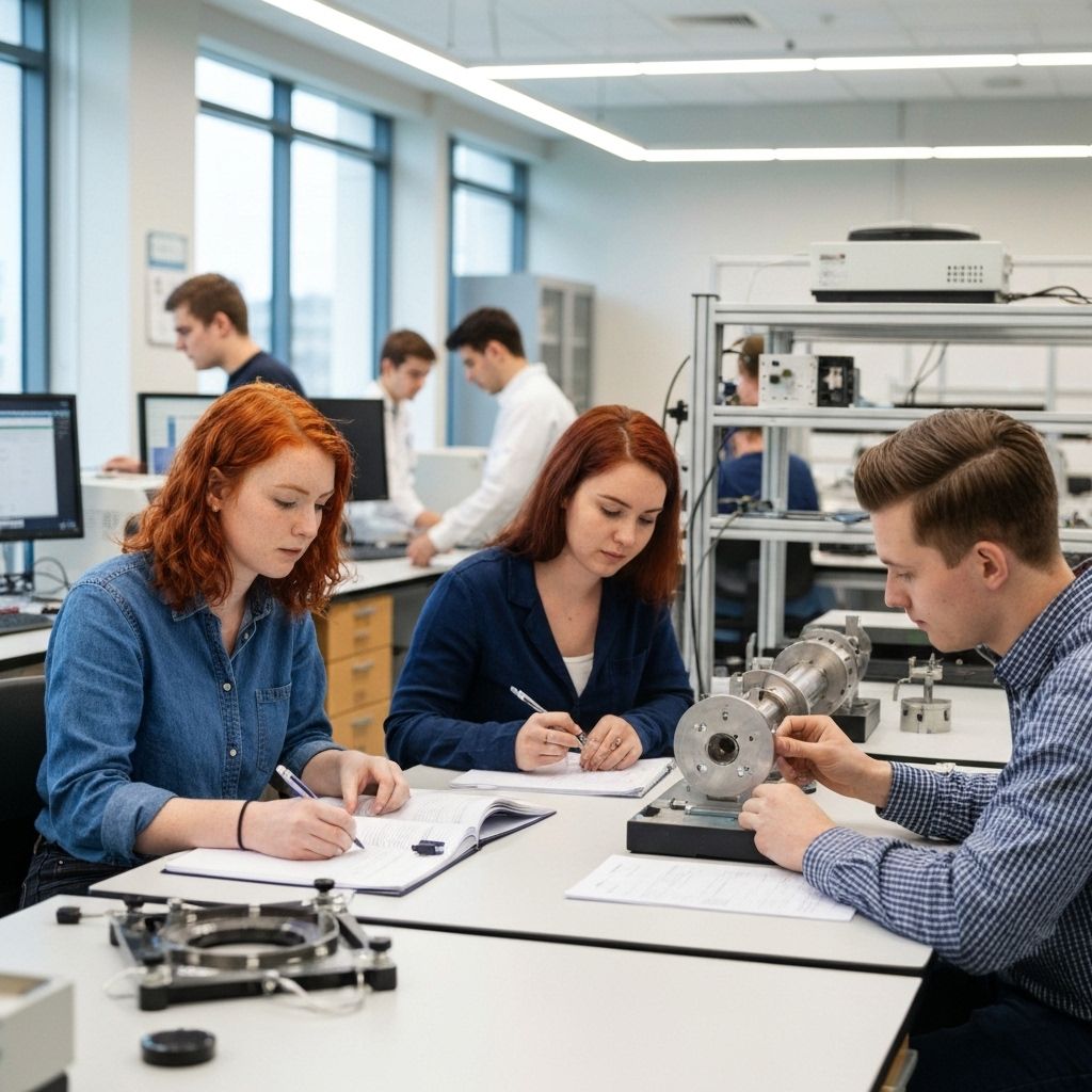 工学部の研究室で学ぶ学生たち